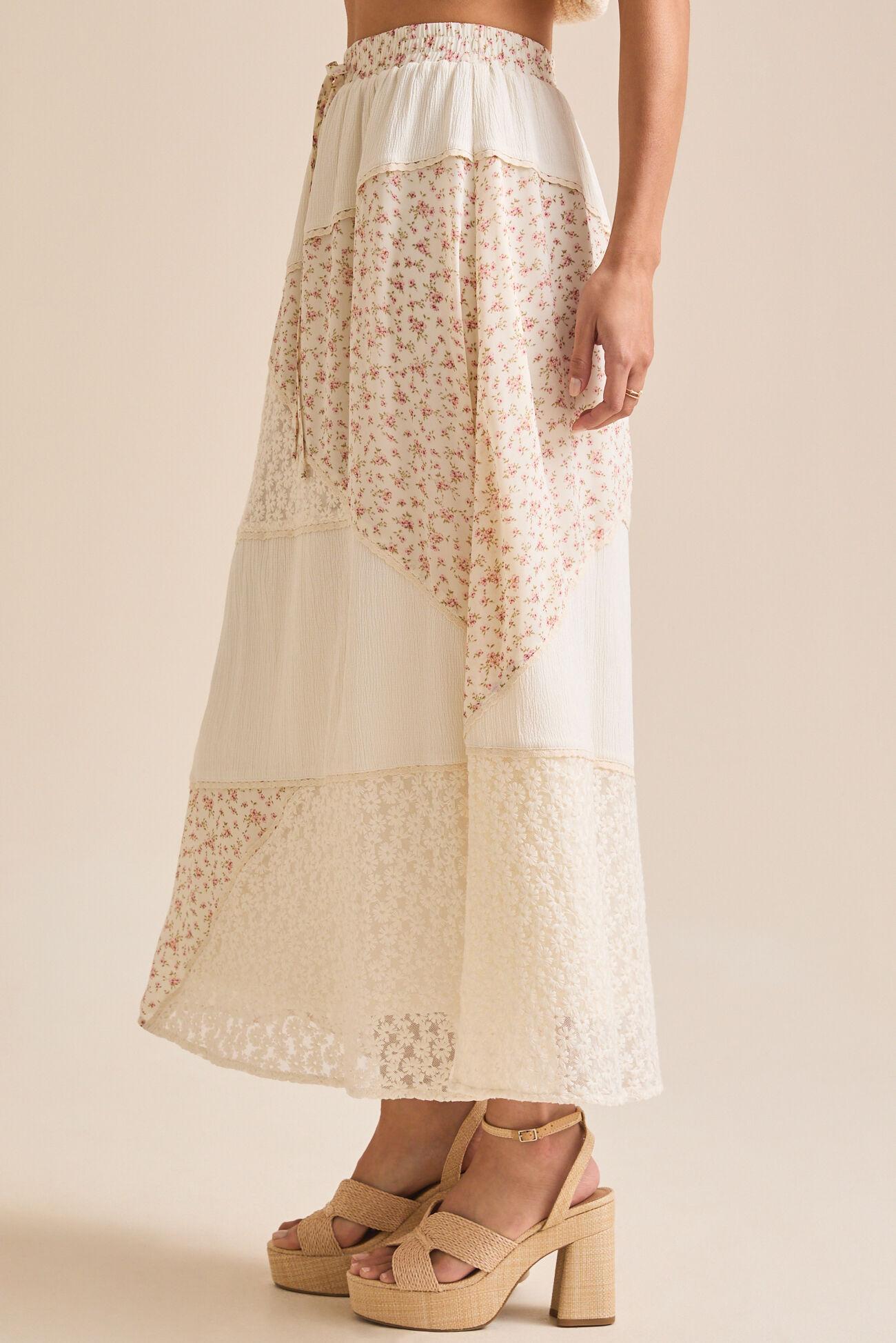 Aster Floral Midi Skirt Product Image
