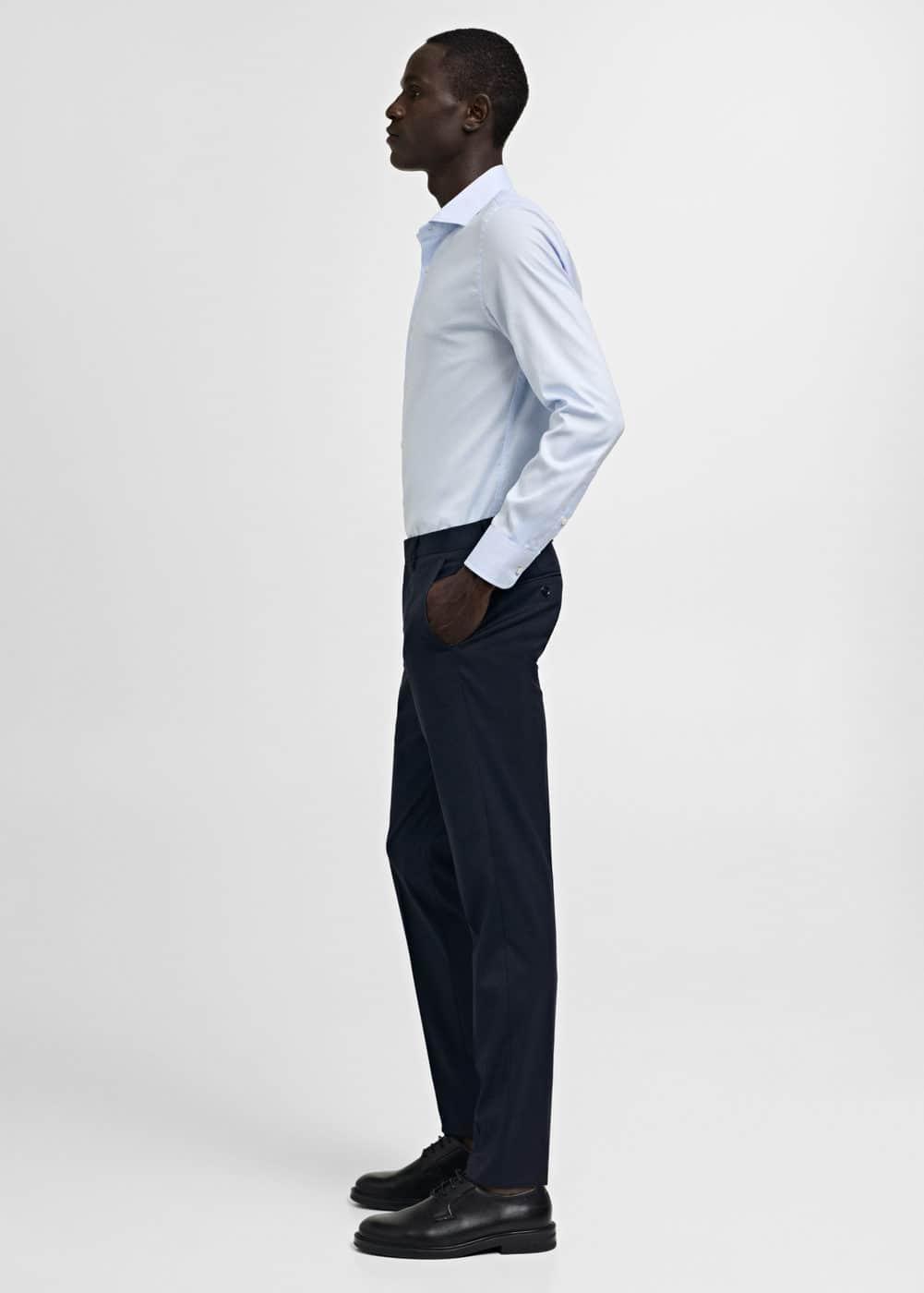 Slim fit structured suit shirt - Men | MANGO USA Product Image