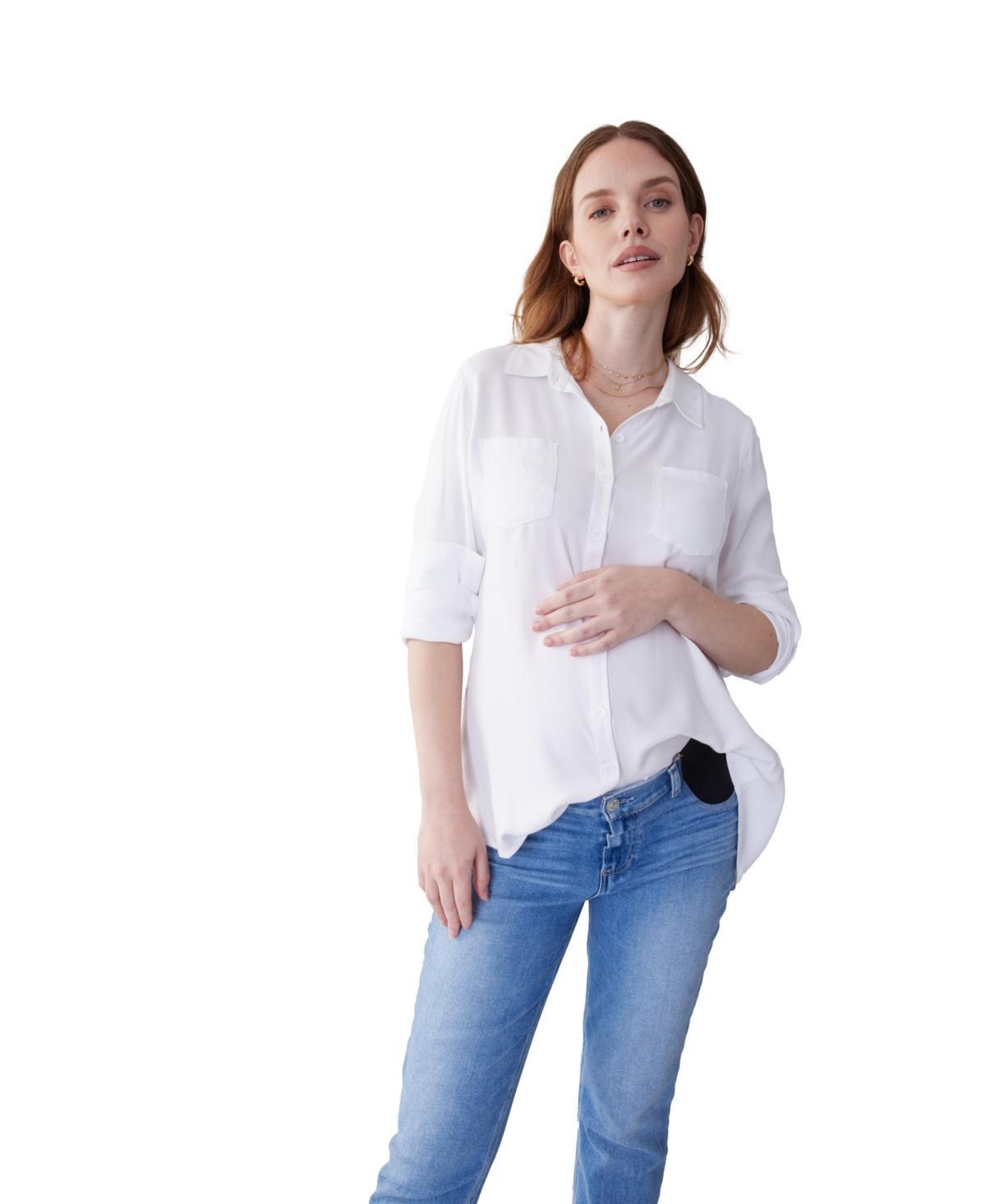 Ingrid & Isabel Classic Button Down Shirt White XS Product Image