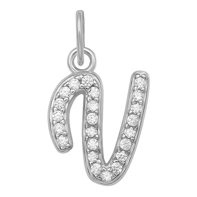 LC Lauren Conrad Sterling Silver Cubic Zirconia Initial Charm, Womens, Gold Tone O Product Image