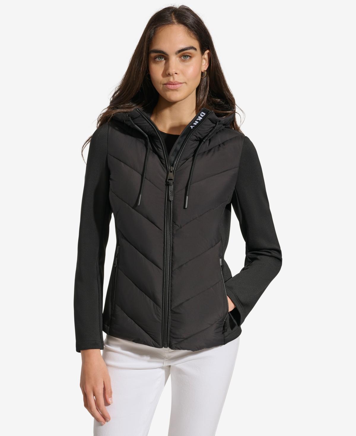 Dkny Womens Hooded Scuba Packable Puffer Coat Product Image