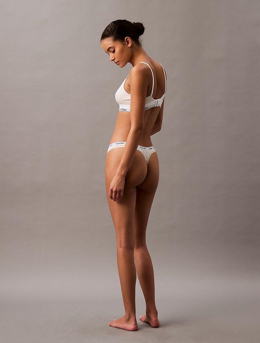 Calvin Klein Womens Modern Logo Thong - Green Product Image