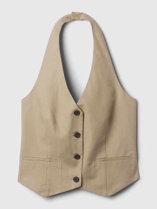 Linen-Cotton Halter Vest Product Image
