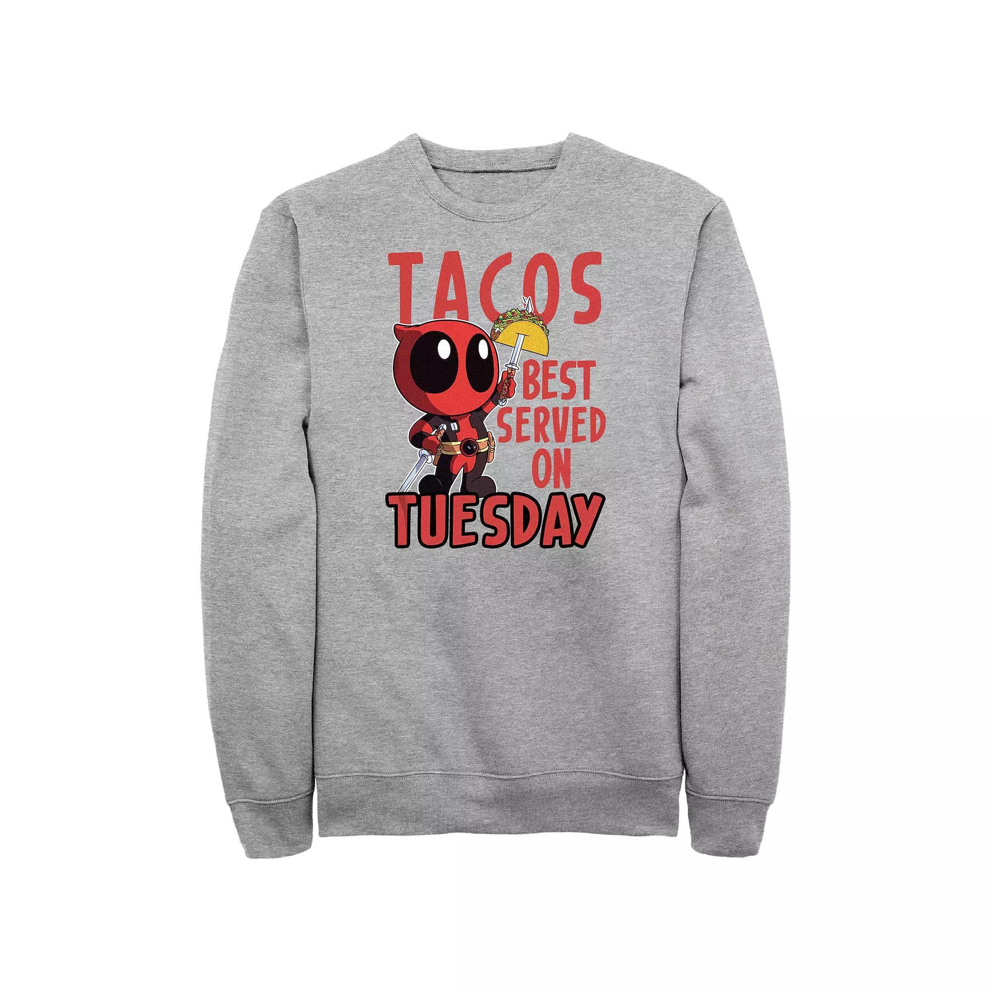 Big & Tall Marvel Deadpool Tacos Best Served On Tuesday Graphic Fleece, Men's, Size: 4XB, Black Product Image