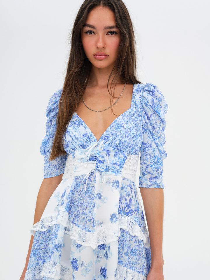 Rosalyn Mini Dress — Blue Product Image
