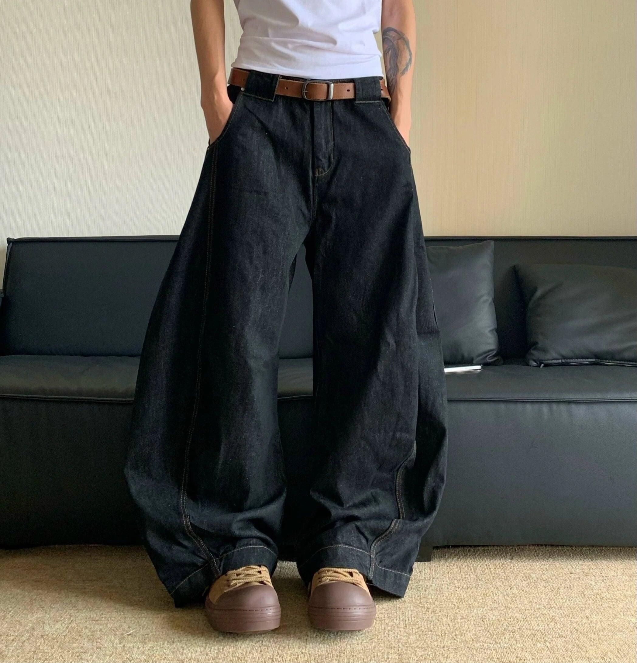 RT No. 11606 BLACK DENIM STRAIGHT JEANS Product Image