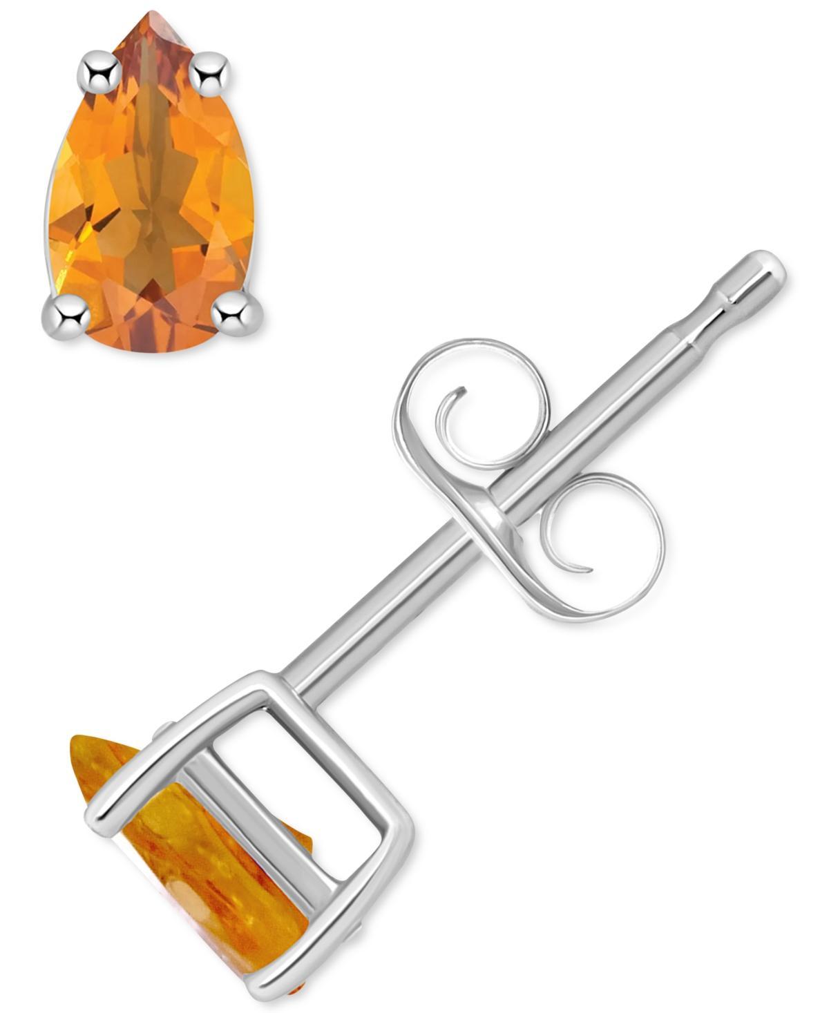 14k Gold Pear Shape Birthstone Stud Earrings, Women's, White Opal Oct Product Image