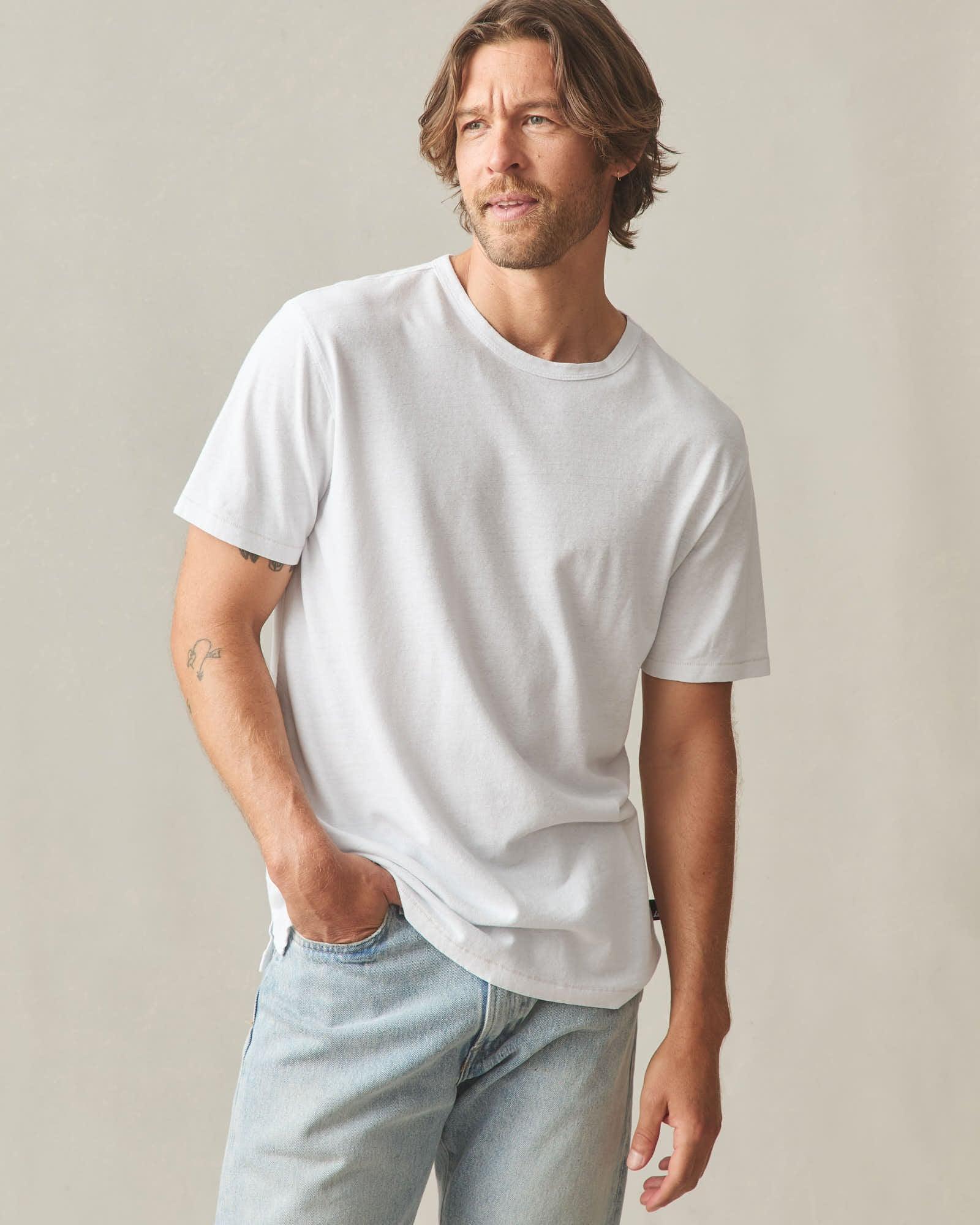 Men's Hemp Jersey Crew Tee - White Product Image