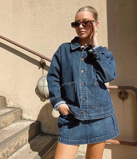 Copper Key Cargo Denim Mini Skirt Product Image