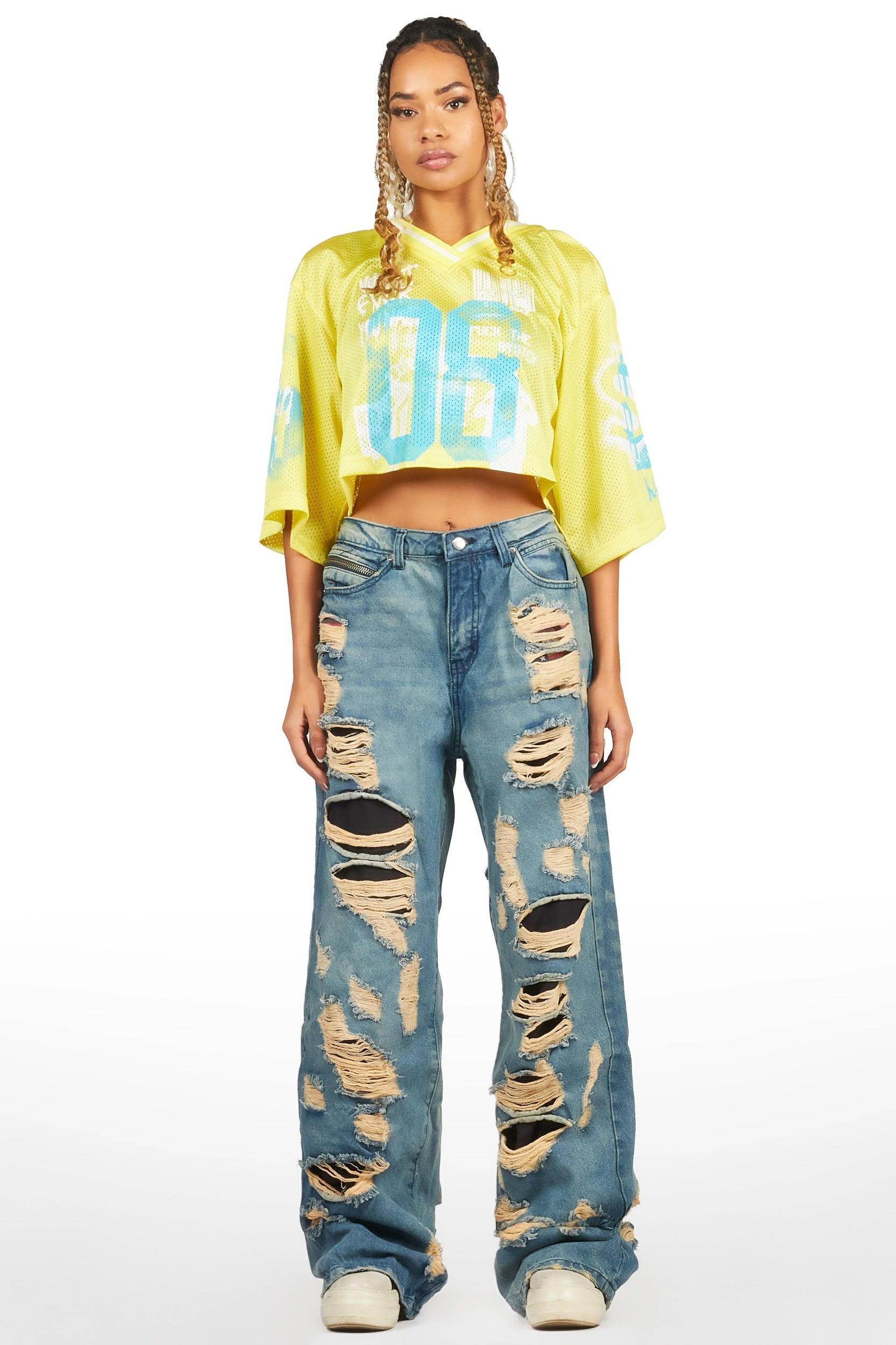 Riana Yellow Mesh Jersey Female Product Image