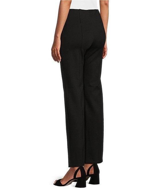 Slim Factor by Investments Ponte Knit No Waist Slim Straight Vertical Contrast Seam Pants Product Image