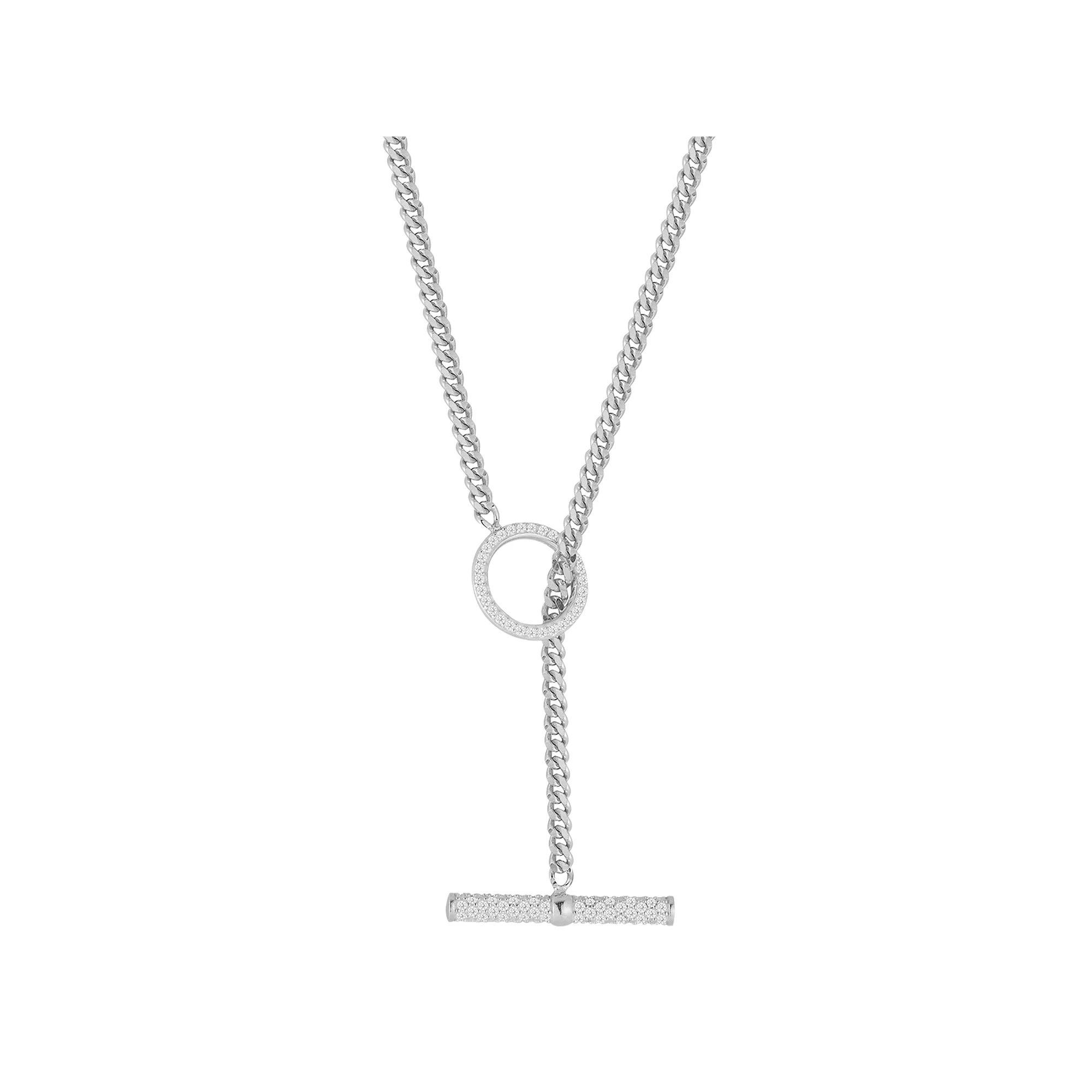 Sunkissed Sterling Cubic Zirconia Toggle Choker Necklace, Women's, Size: 14", Silver Tone Product Image