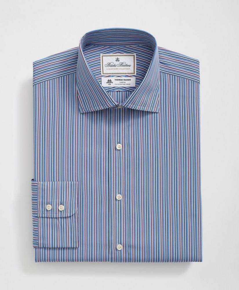 Brooks Brothers X Thomas Mason® Cotton English Collar, Multi-Striped Dress Shirt Product Image