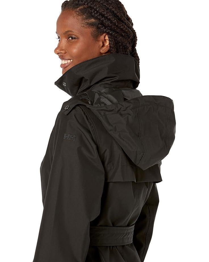 Women&apos;s Single Breasted Belted Rain Jacket with Removable Hood Product Image