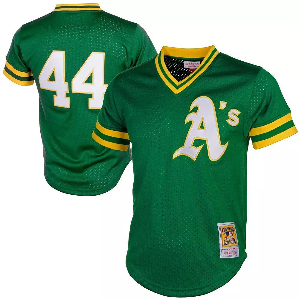 Men's Mitchell & Ness Reggie Jackson Green Oakland Athletics Cooperstown Mesh Batting Practice Jersey, Size: XL Product Image