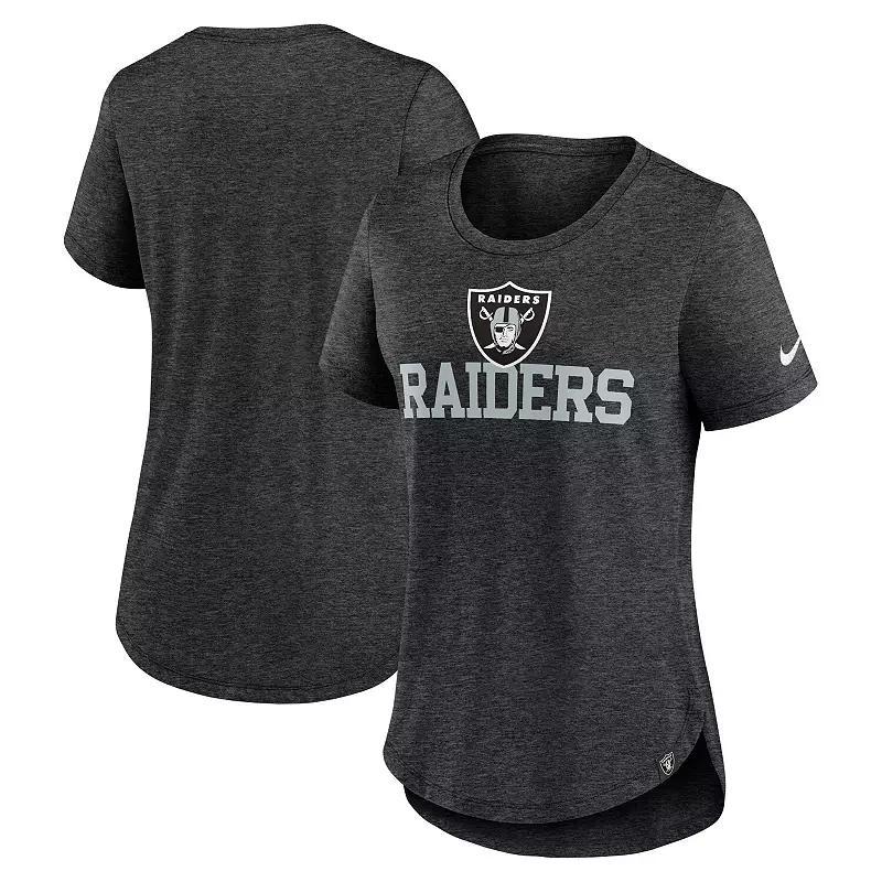 Women's Nike Heather Black New York Jets Fashion Tri-Blend T-Shirt, Size: XS, Charco Product Image