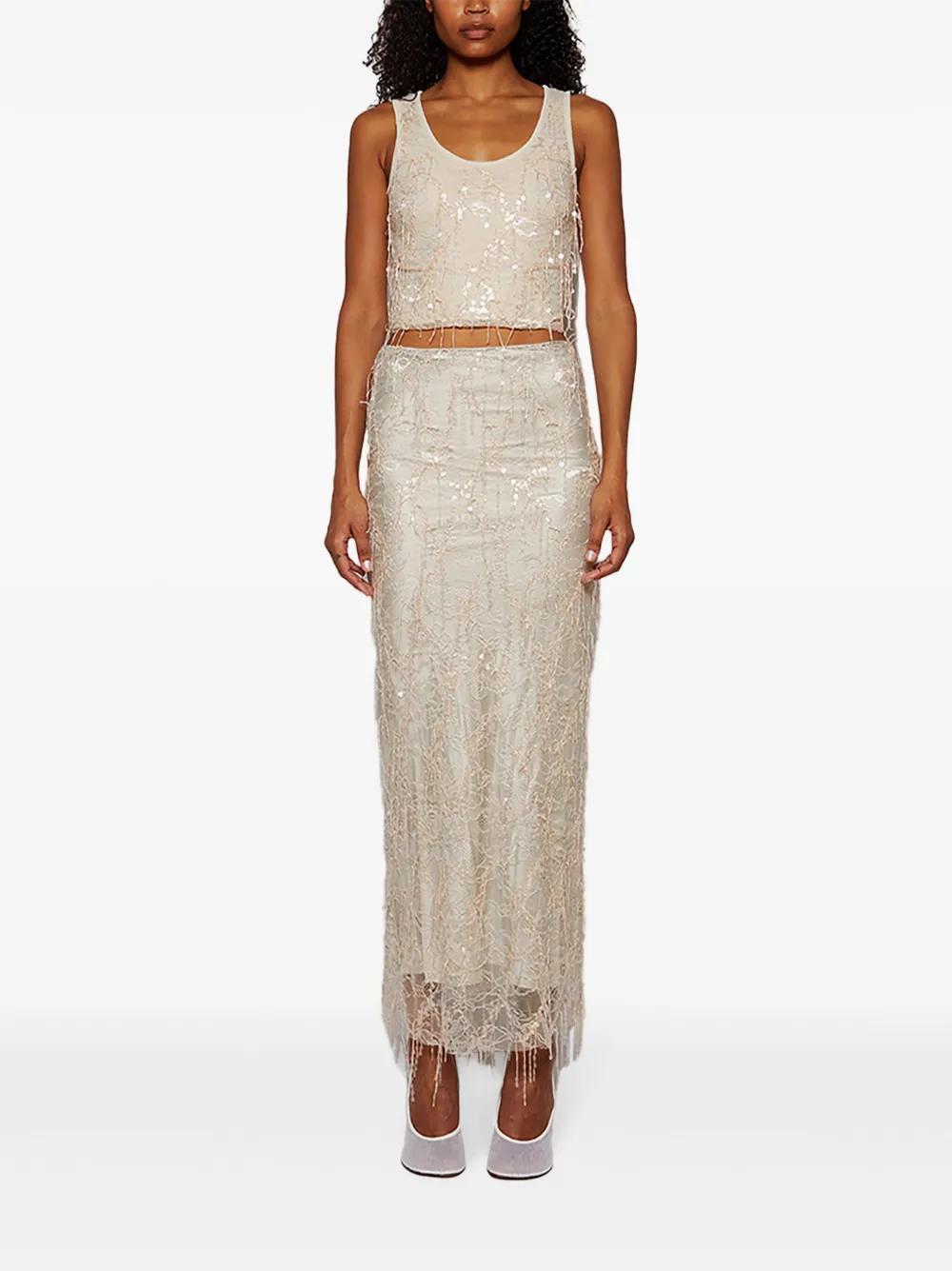 Encased Beaded Ivy Disconnect dress  Product Image