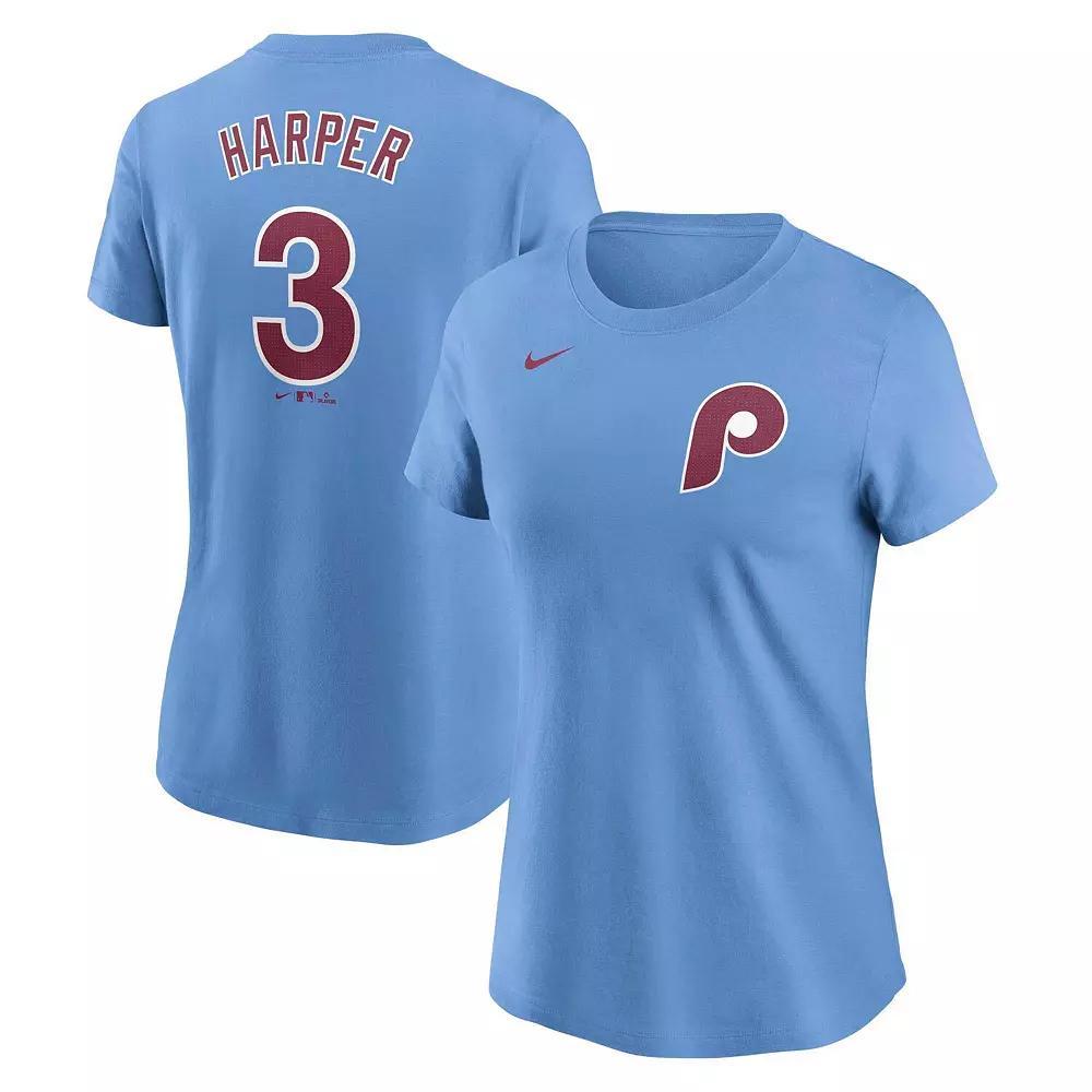 Women's Nike Bryce Harper Light Blue Philadelphia Phillies Fuse Name & Number T-Shirt, Size: Medium Product Image