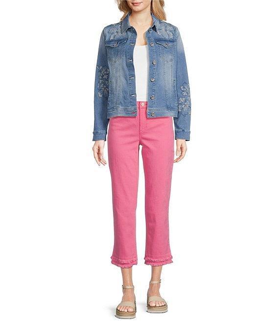 Code Bleu Embroidered Point Collar Long Sleeve Classic Jacket Product Image