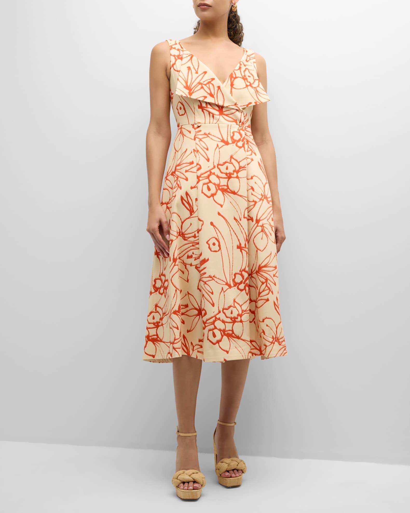 Vermeer Sleeveless Faux-Wrap Midi Dress Product Image