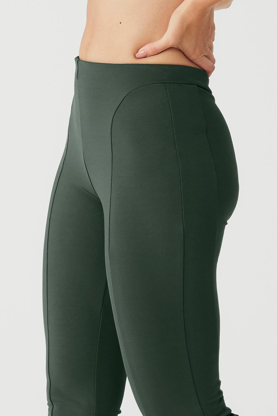 Alo Yoga | High-Waist Zip It Flare Legging Green Product Image