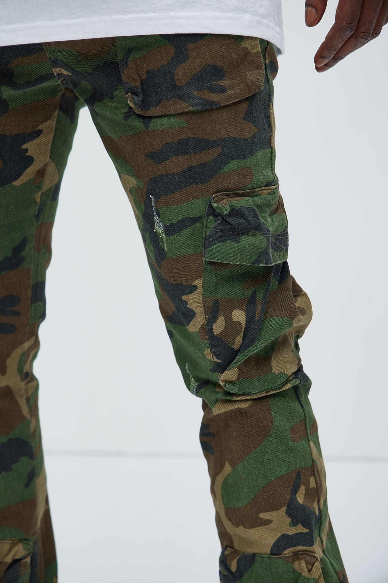 Pick Me Up Cargo Skinny Flare Pants - Camouflage Product Image