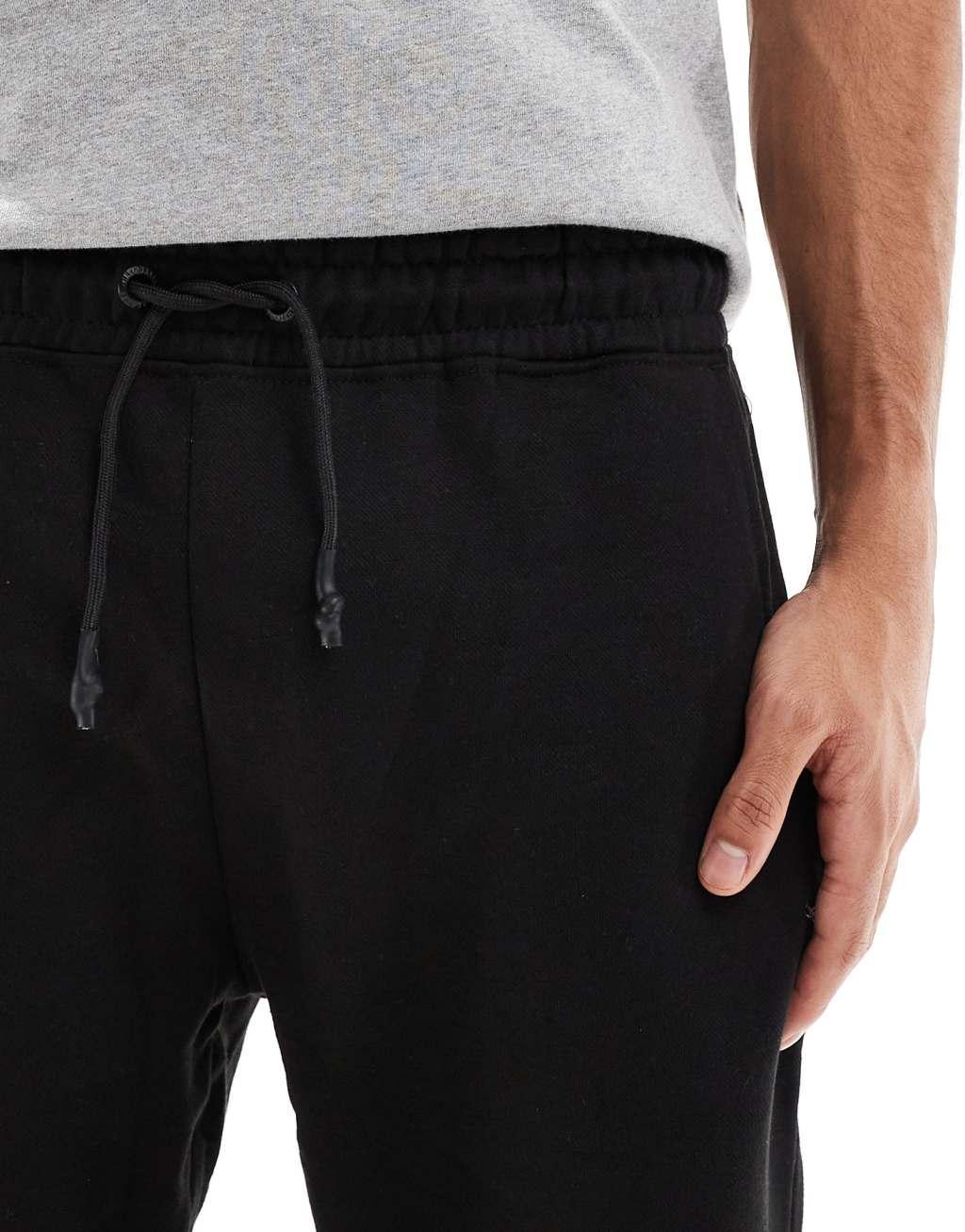 Threadbare sweatpants with ankle toggle adjuster in black Product Image