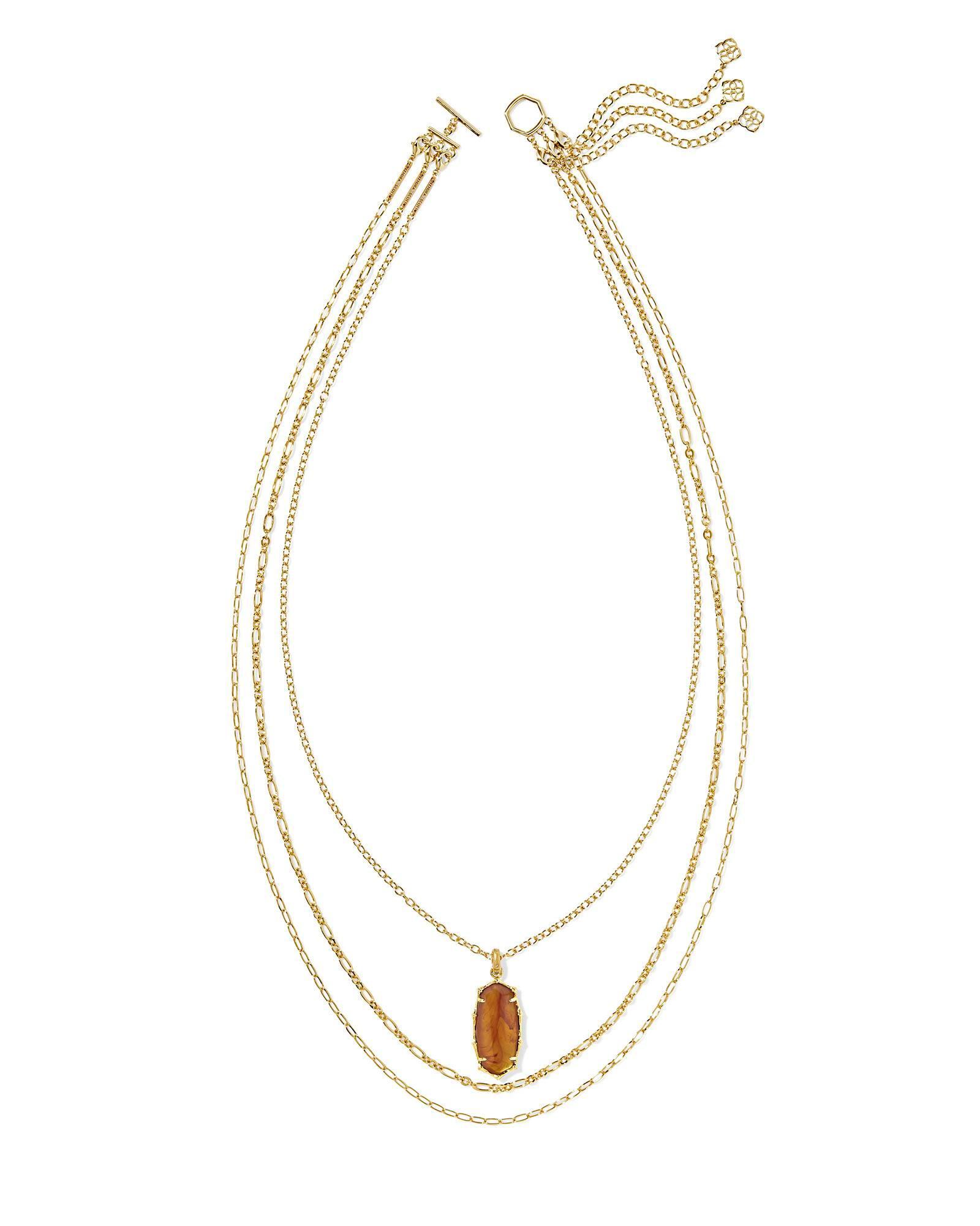 Elle Vintage Silver Bamboo Frame Triple Strand Necklace in Variegated Indigo Magnesite Product Image