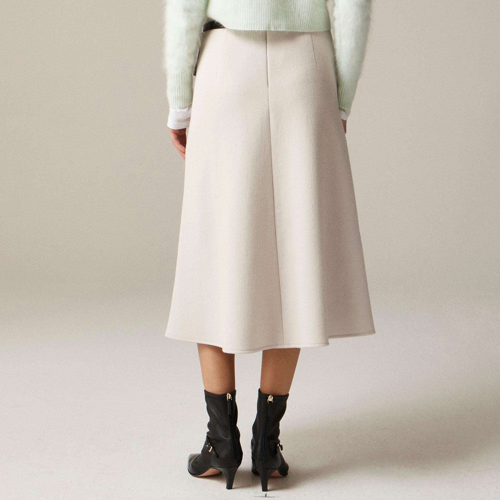 A-line circle skirt in double-cloth wool blend Product Image