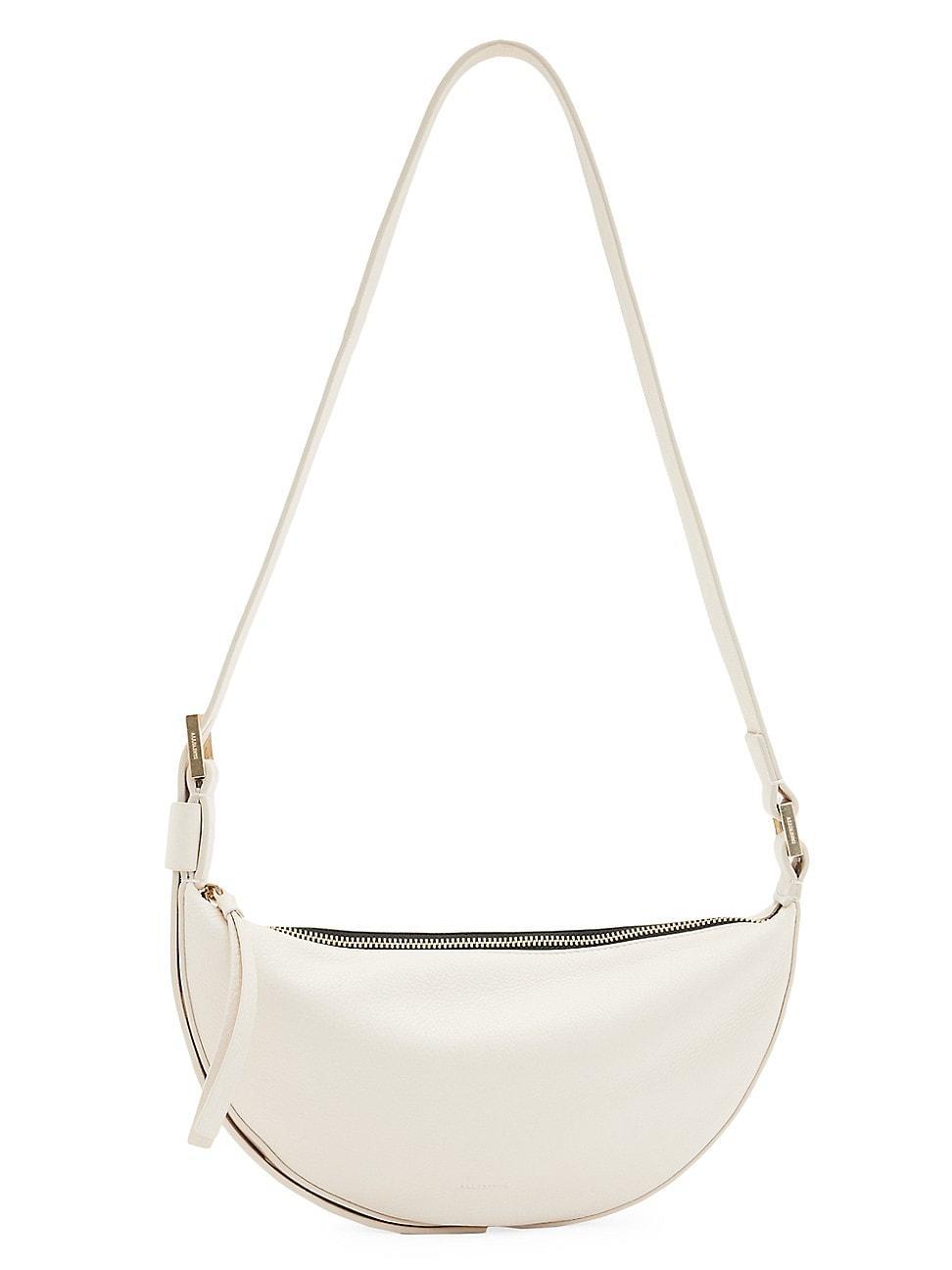 Womens Halfmoon Leather Crossbody Bag Product Image