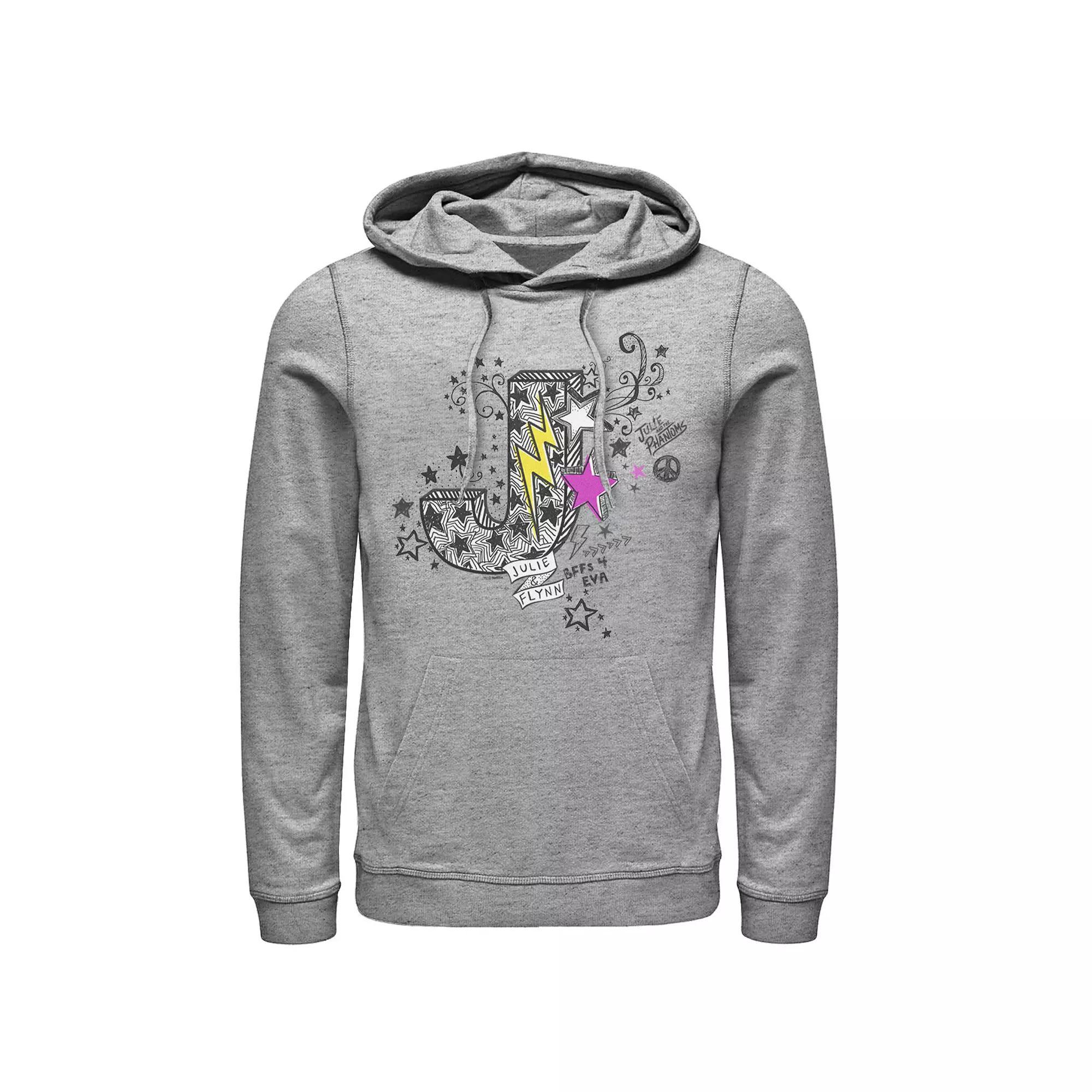 Men's Julie And The Phantoms Julie & Flynn J Sketch Hoodie, Size: XXL, Athletic Grey Product Image