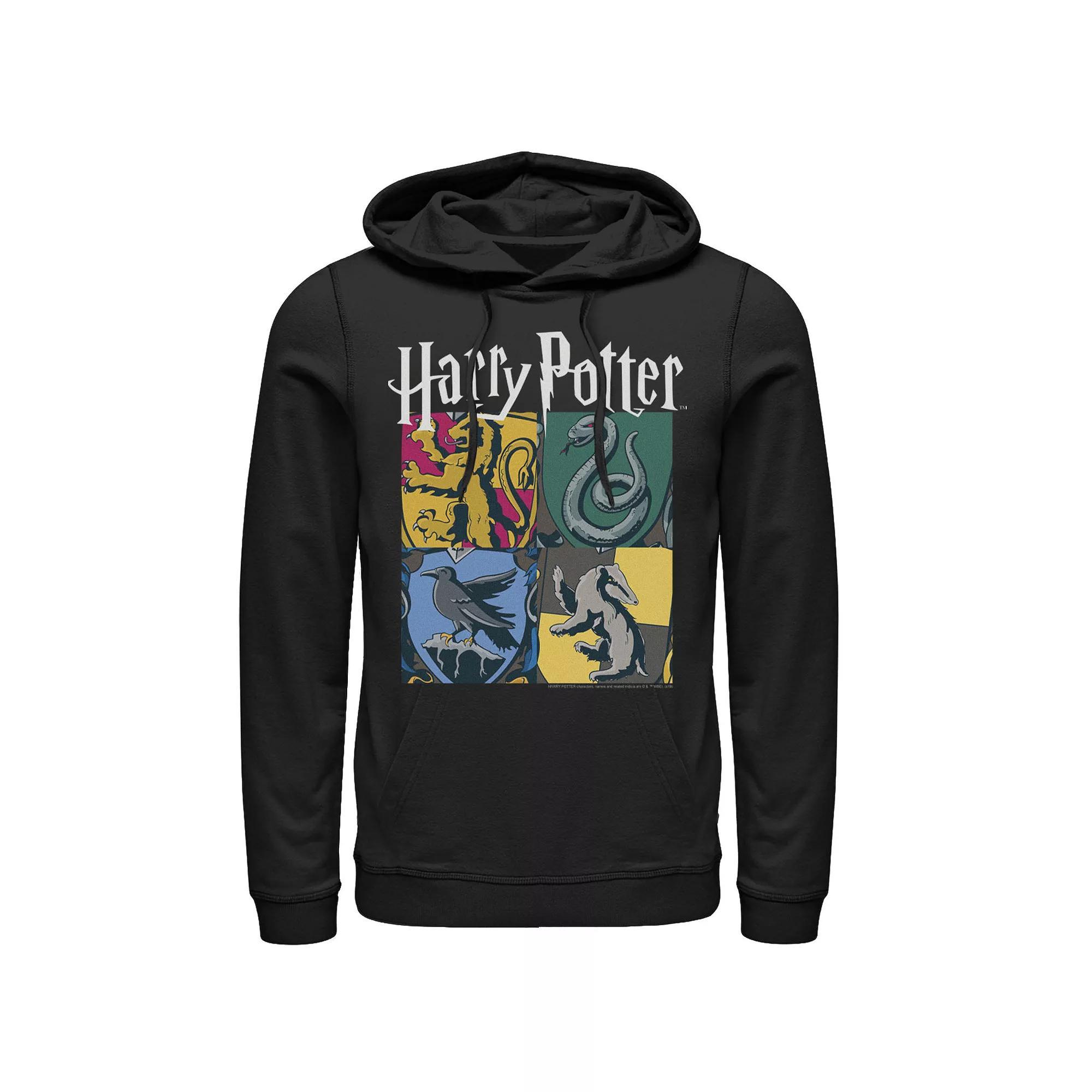 Mens Harry Potter Hogwarts Houses Vintage Collage Hoodie Product Image