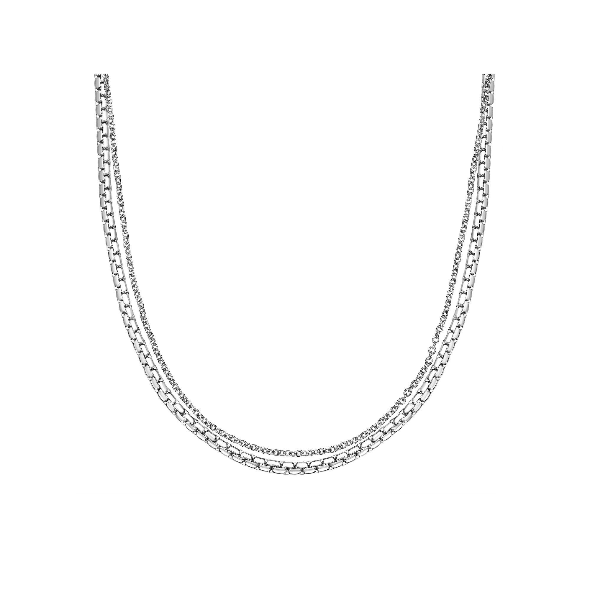 LYNX Stainless Steel Multistrand Layered Chain Necklace, Women's, Size: 22" Product Image