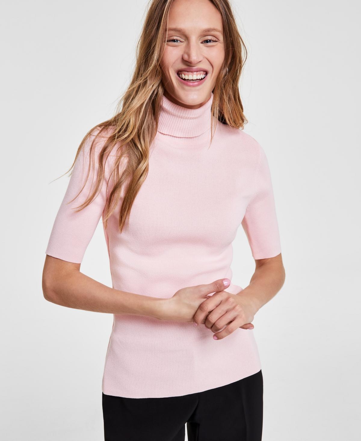 Anne Klein Petite Elbow-Sleeve Turtleneck Sweater Product Image