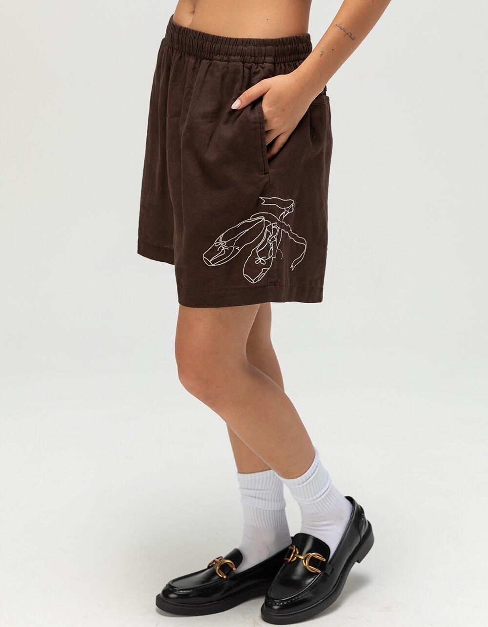 OBEY Slippers Womens Linen Shorts Product Image
