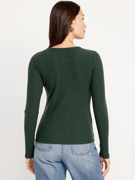 Plush-Knit Long-Sleeve T-Shirt Product Image