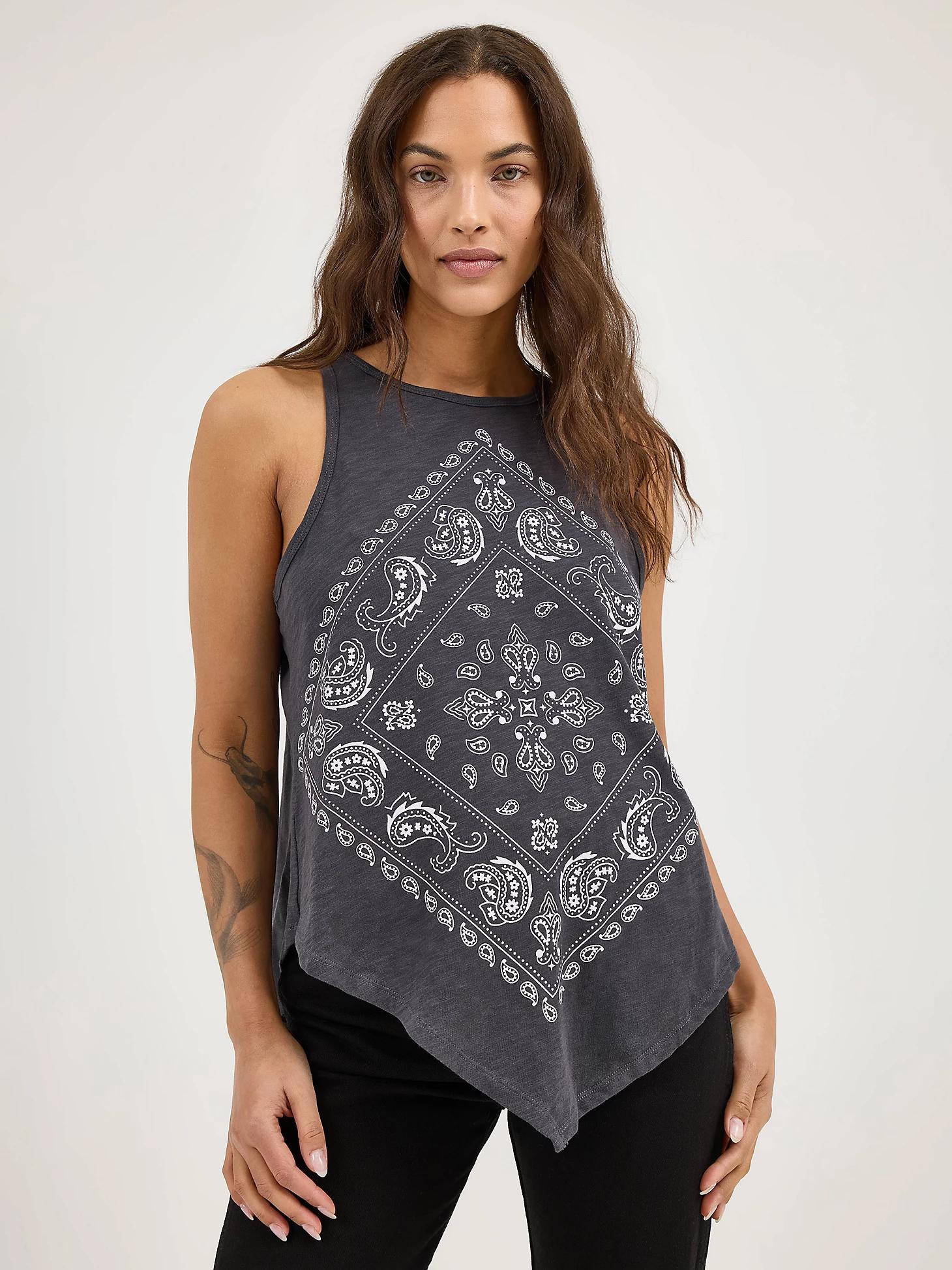 Women's Wrangler Bandana Diamond Front Tank | Women's TOPS | Wrangler® Product Image