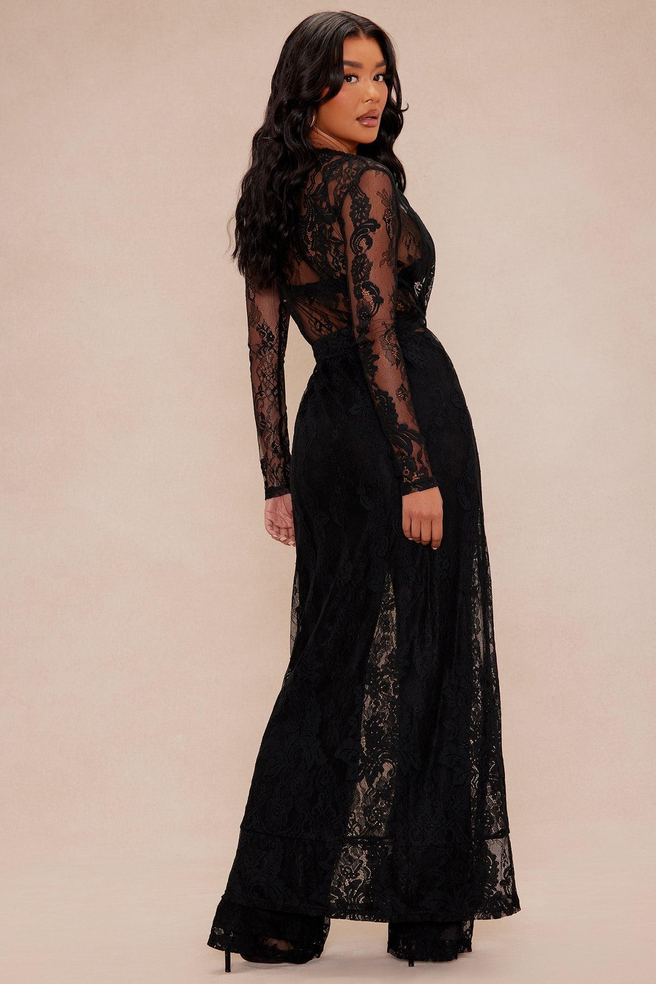 So Scandalous Lace Pant Set - Black Product Image