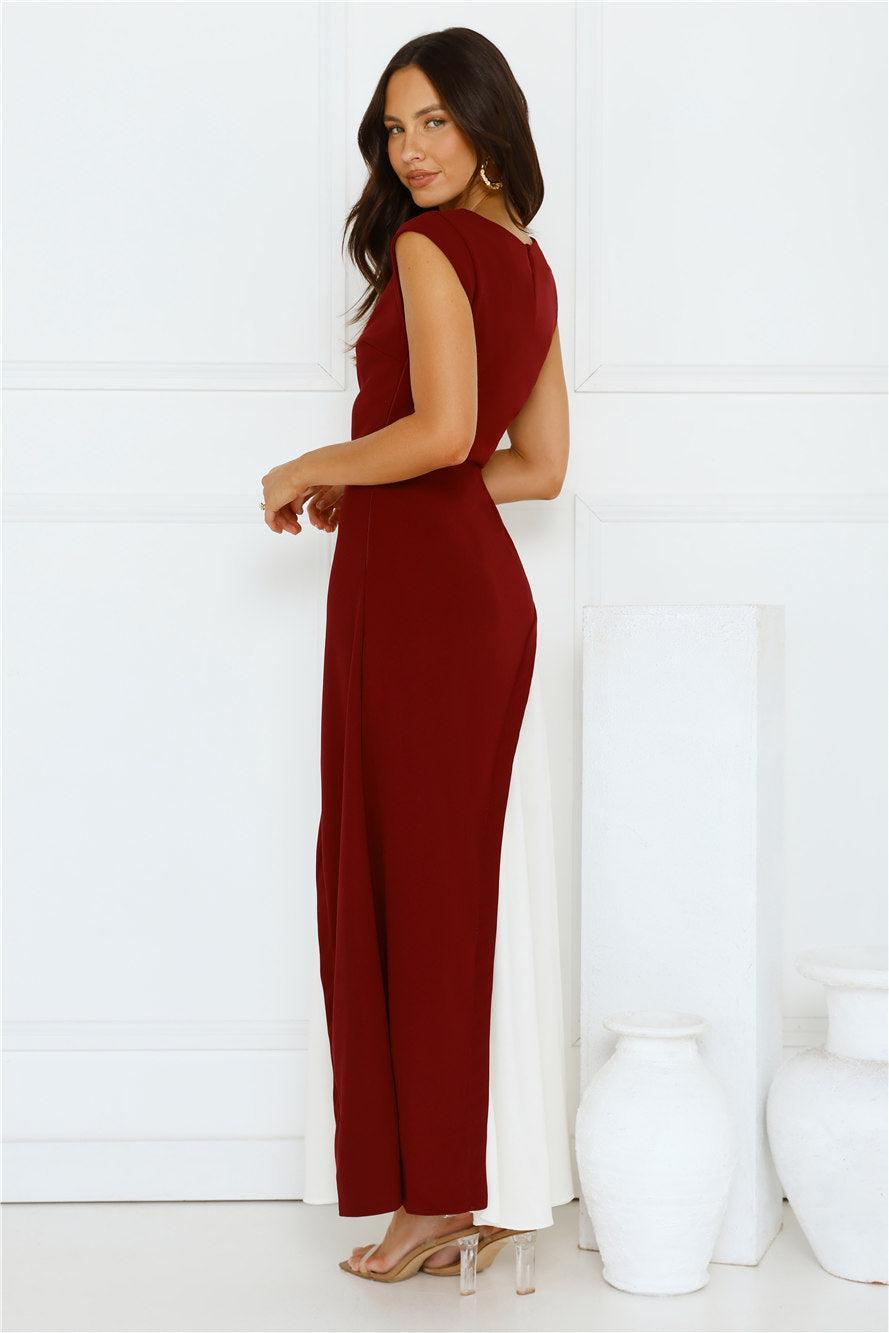 Starlit Soiree Maxi Dress Wine Product Image