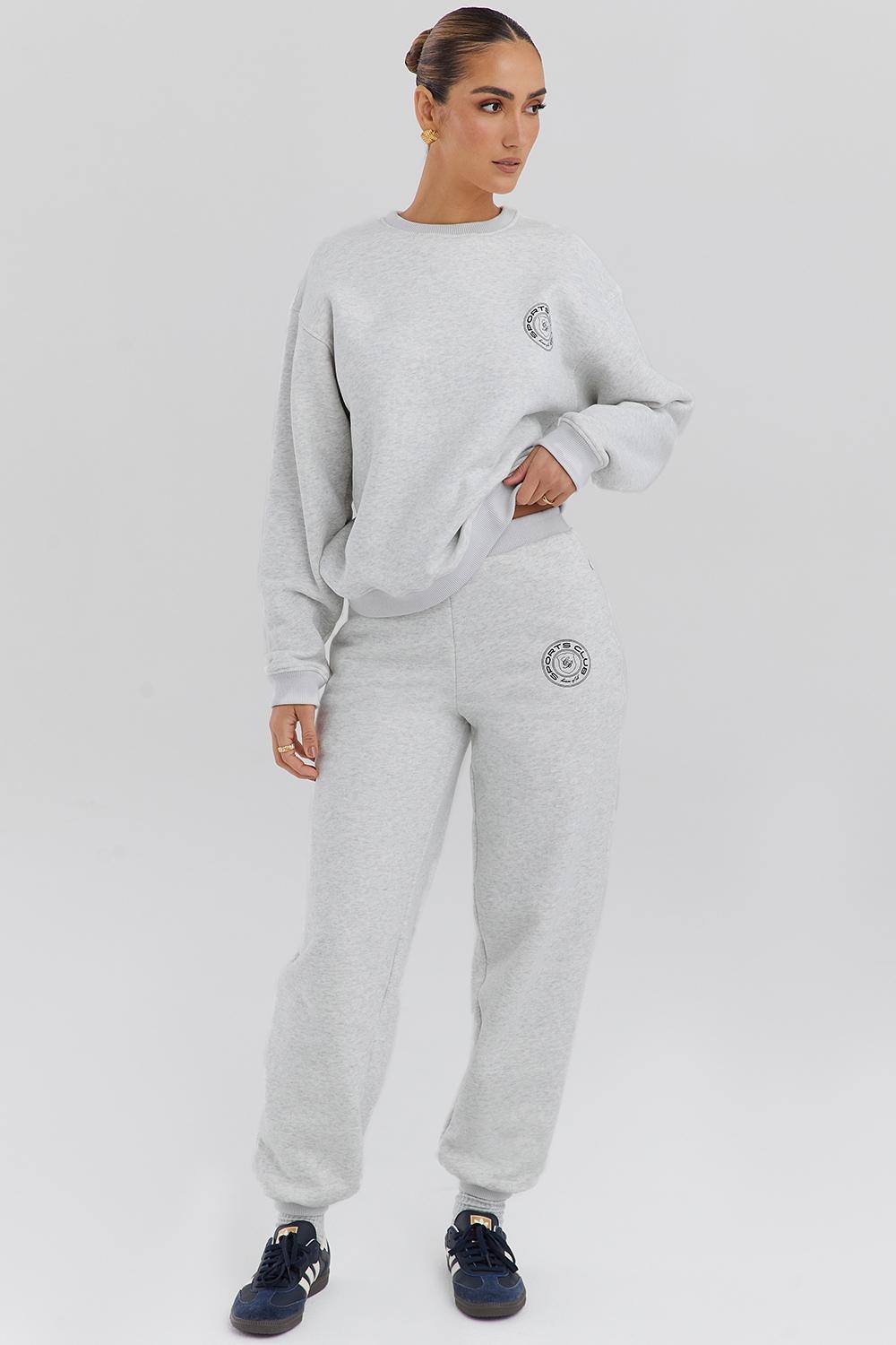 Haze  light grey marl crew neck sweatshirt Product Image