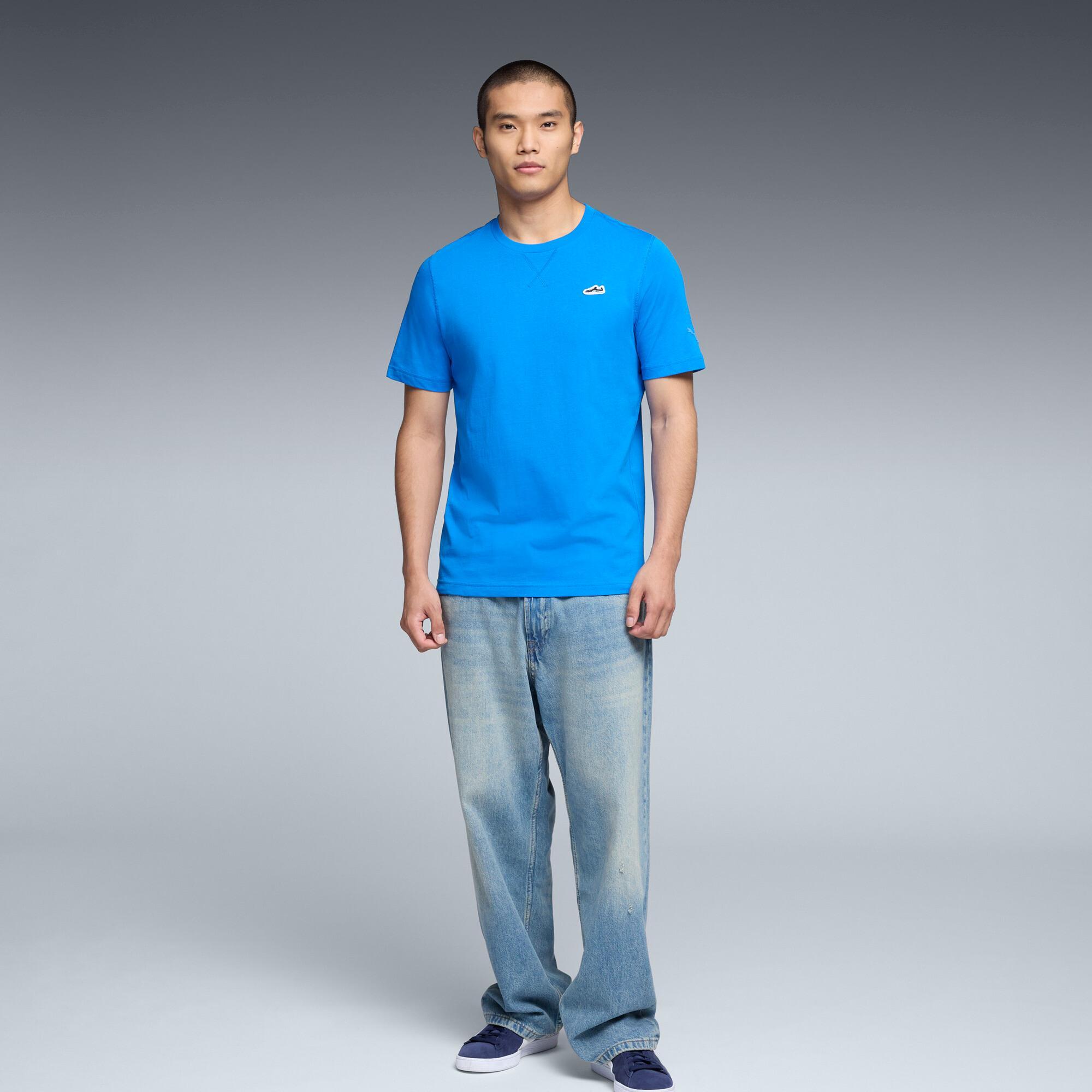 WARDROBE ESSENTIALS Suede Logo Men's Tee Product Image