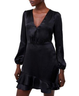 French Connection Womens Denney Satin V-Neck Dress Product Image
