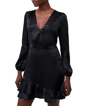 French Connection Womens Denney Satin V-Neck Dress Product Image