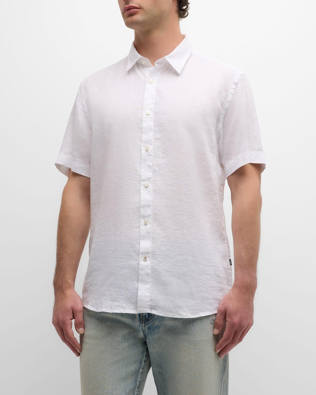 Men's Solid Short-Sleeve Leisure Shirt Product Image