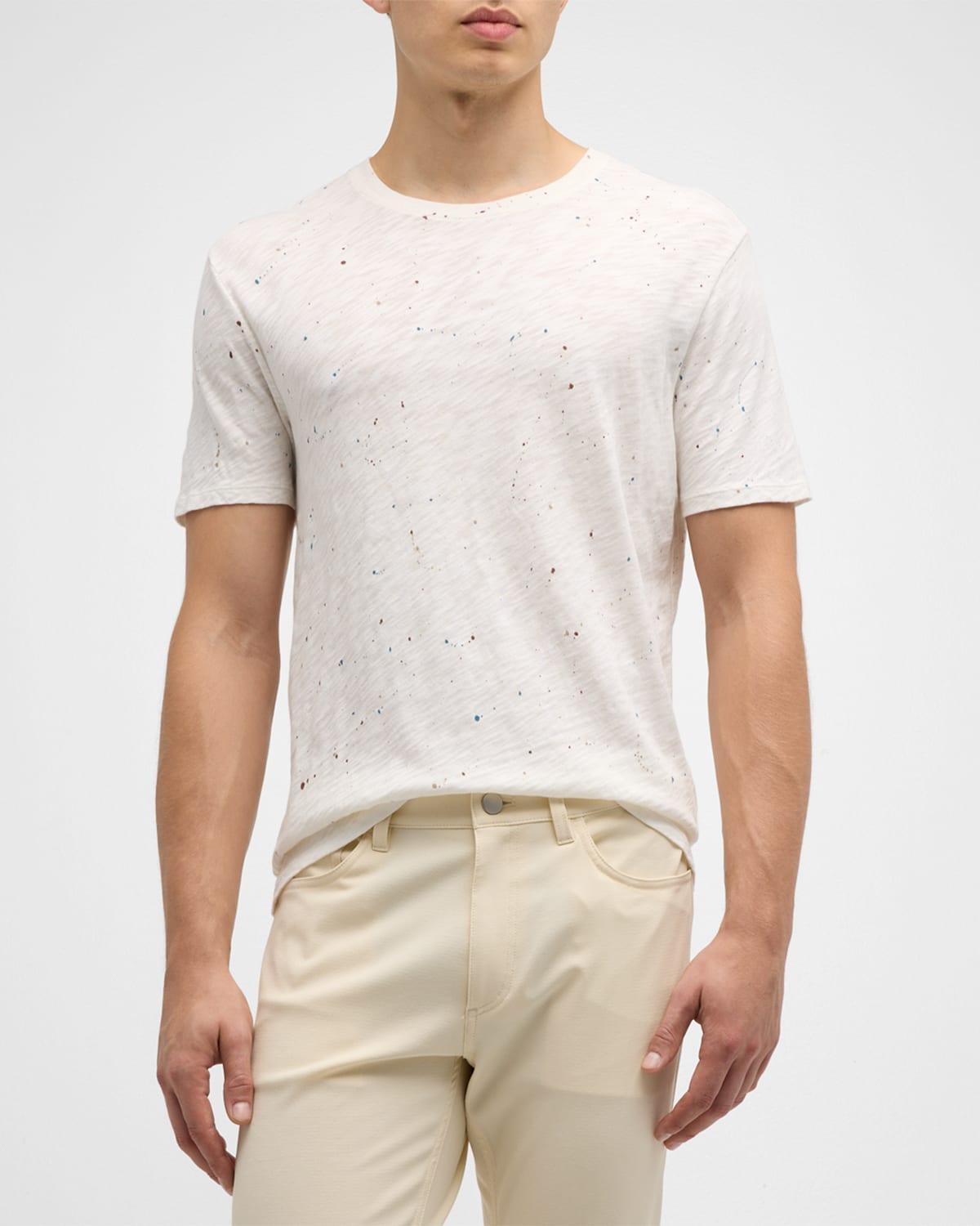 Mens Slub Jersey T-Shirt with Paint Splatter Product Image