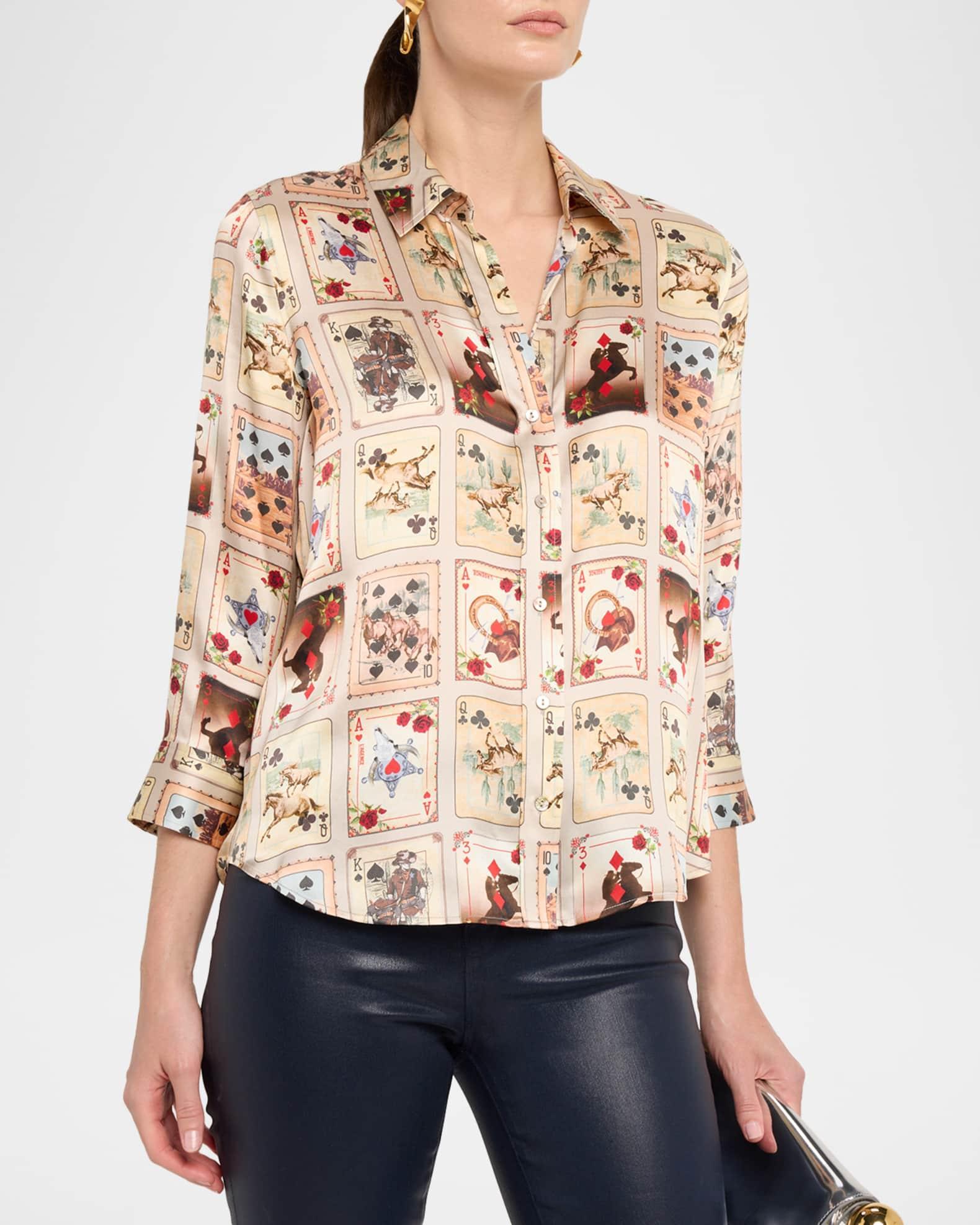 Dani Printed Silk Blouse Product Image
