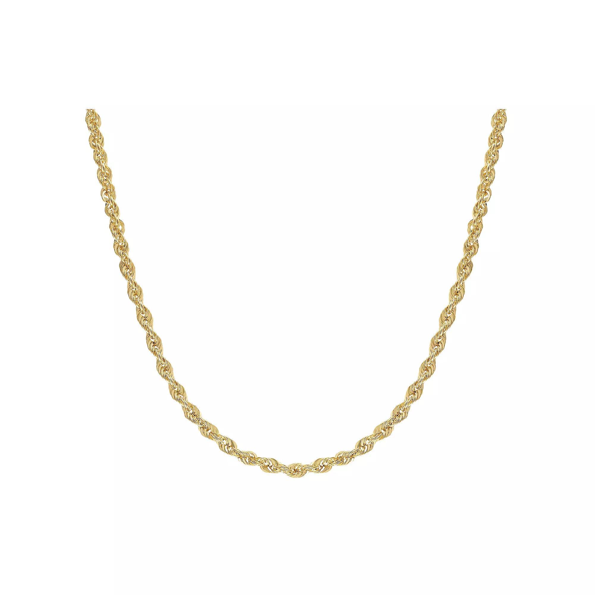 10k Gold Rope Chain Necklace, Womens Product Image