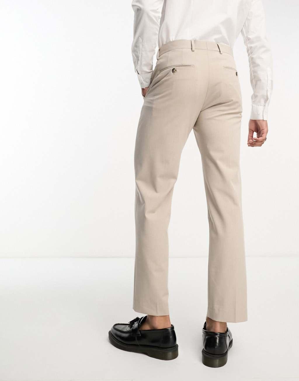 Selected Homme loose fit suit pants in sand Product Image