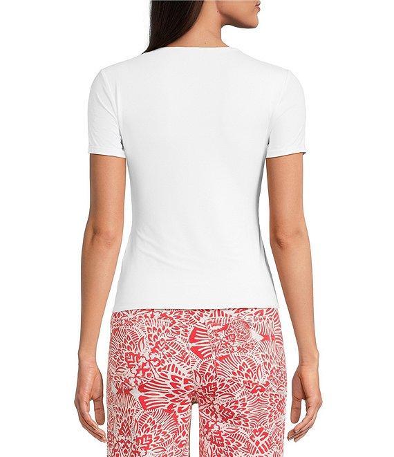 Charlie B. Stretch Knit Crew Neck Short Sleeve Top Product Image