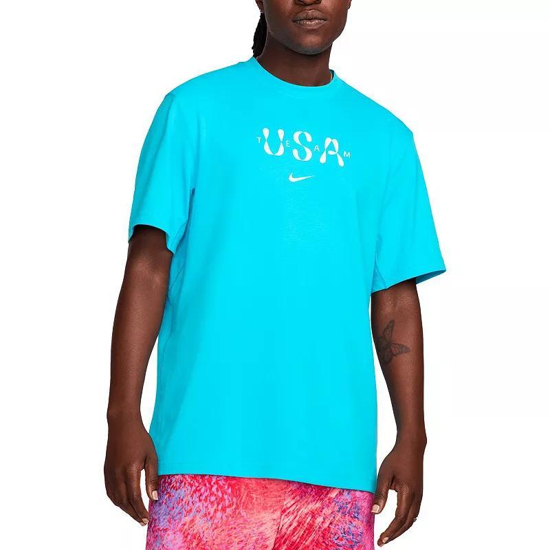 Men's Nike Aqua Team USA Primary Statement T-Shirt, Size: Medium, Usa Turquoise A Product Image